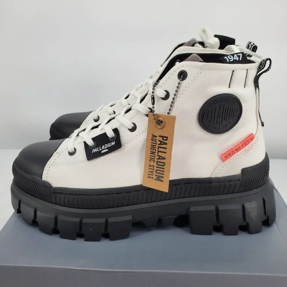 Palladium Womens 9 Revolt HI TX Star White Platform Boot‎ 97242-116-M New